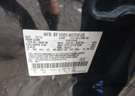 2013 Ford Edge Limited from USA, damaged, VIN 2FMDK4KC2DBB26774